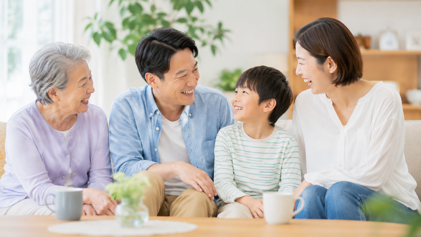 片付いた住まいで過ごす家族のイメージ